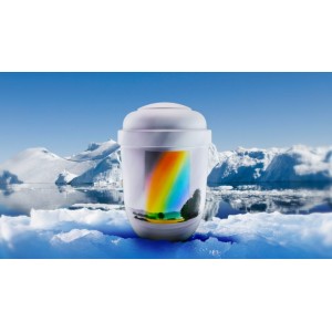 Biodegradable Cremation Ashes Funeral Urn / Casket - OVER THE RAINBOW